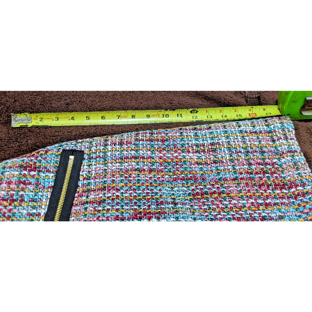 NEW Skirt LOFT Multicolor Tweed Lined Mini Back Zip Front Zip Pockets NEW - Picture 7 of 8